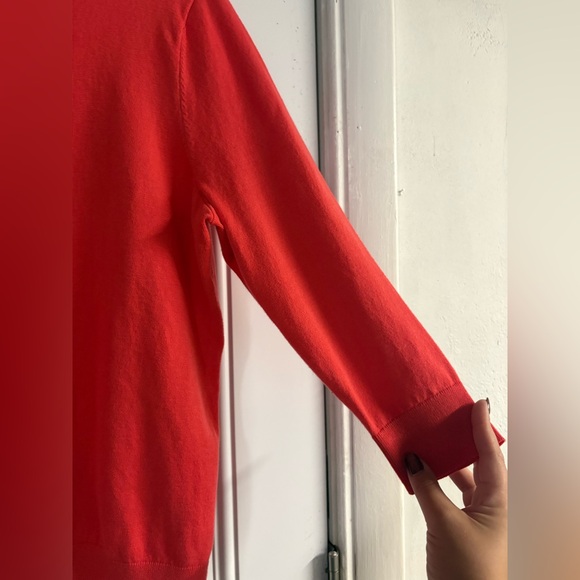 Talbots Vibrant Red Pima Cotton Cardigan✨ - Picture 5 of 8